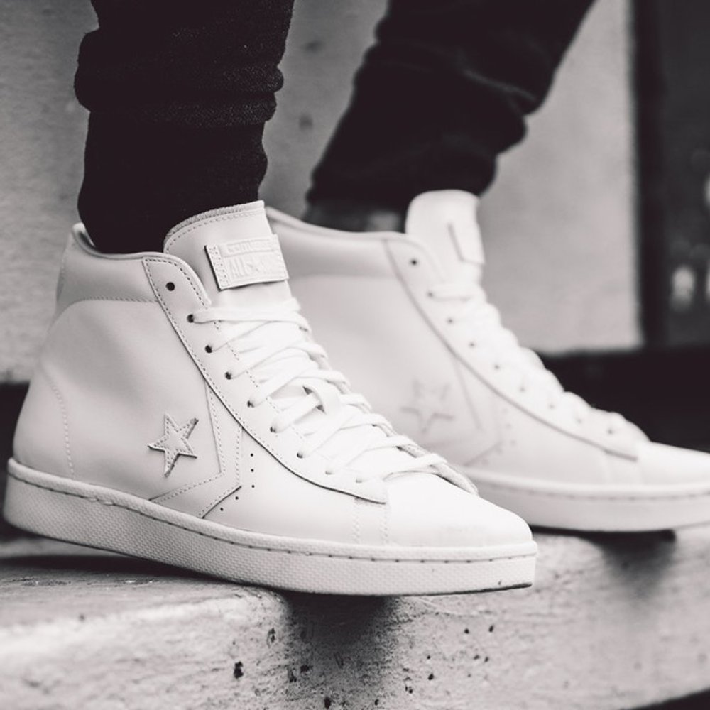 NIB Converse Pro Leather 76 Mid White/White/White 155335C US Mens 9.5